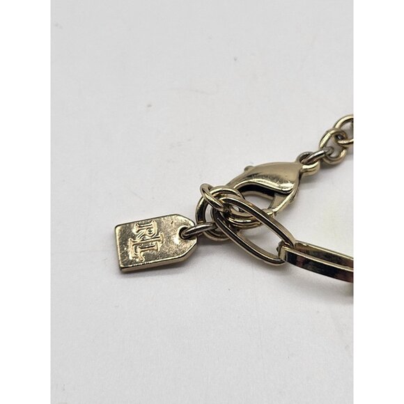 LAUREN RALPH LAUREN Long Gold Tone Faux Turquoise & Crystal Chain Necklace - Picture 9 of 9